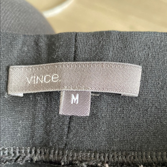 VINCE black leggings long stretch thick quality ankle slit M - Picture 2 of 7